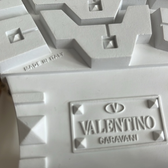 VALENTINO GARAVANI Rockstud Leather Biker Snow Winter Boots White Size 40, NEW - Picture 12 of 17